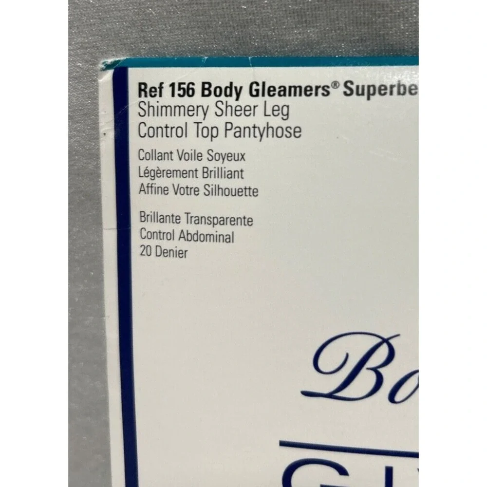 Givenchy‎ Body Gleamers Sheer Leg Control Top Pantyhose Sz B Silver Fox NOS